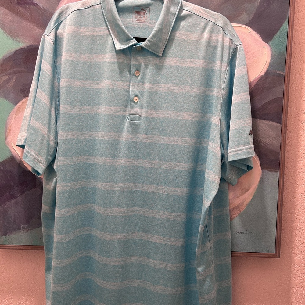 Men's Blue Striped Puma Shirt